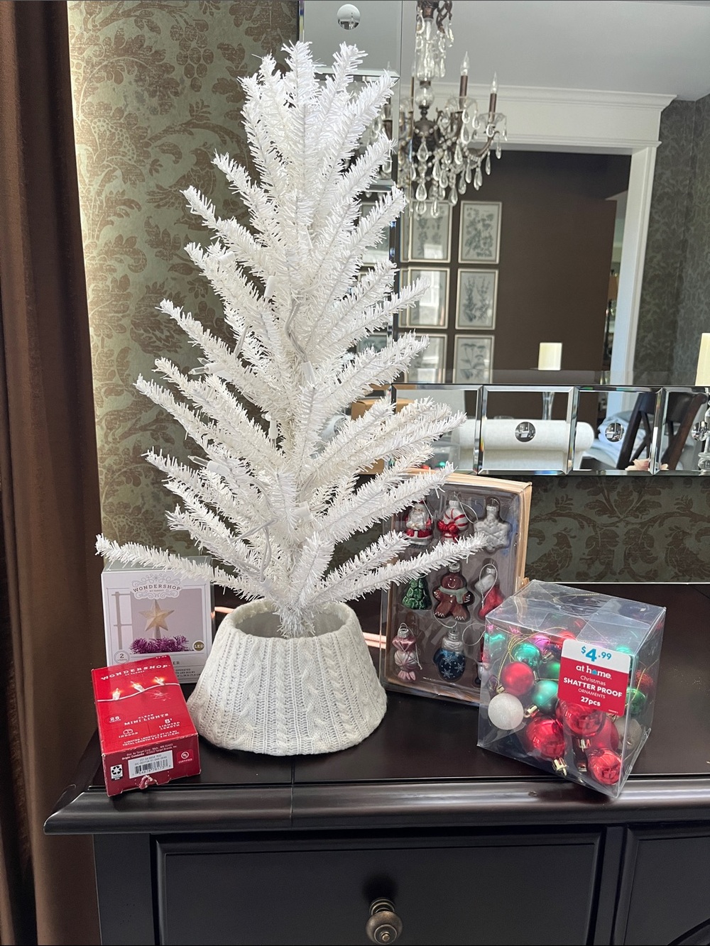 Wondershop Artificial Tree with Ornament Sets, Star and Tree Collar